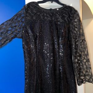 XL sequin black dress